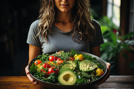 Mindful Eating Journey: Embark on a mindful eating journey, savoring each bite with awareness, cultivating a deeper connection to your food diet healthy food, illustration generative aiの素材