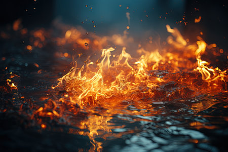 the fire and ice abstract illustration generative aiの素材