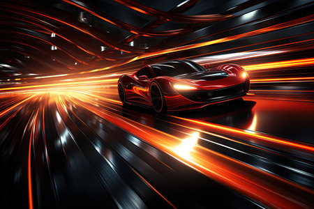 A fast and slow car concept illustration generative aiの素材