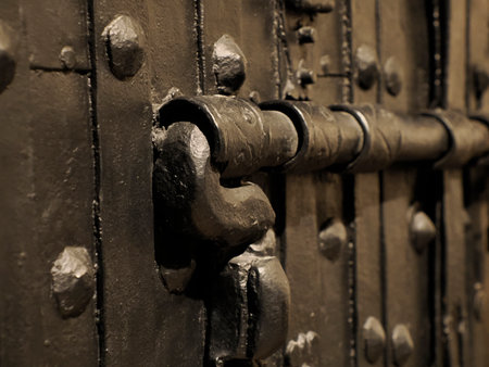 iron chest detail in Dubrovnik Croatia medieval town