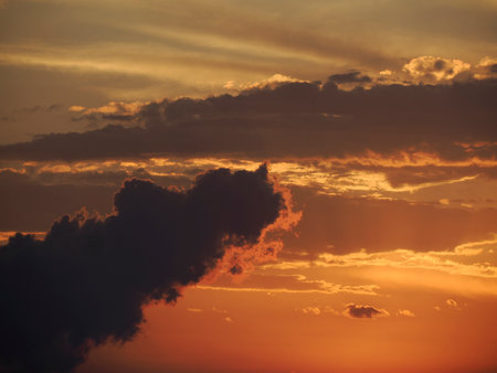 a red sunset over Dubrovnik Croatia medieval townの写真素材