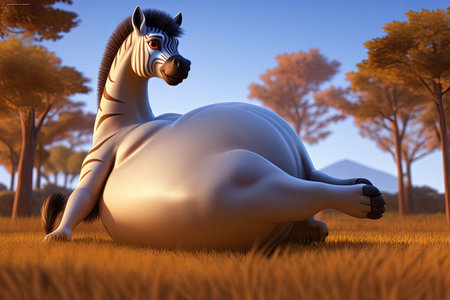 Zebra cute fat animal, illustration generative aiの素材