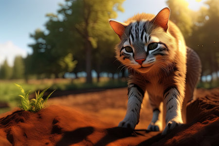 A luberjack alien cat illustration generative aiの素材