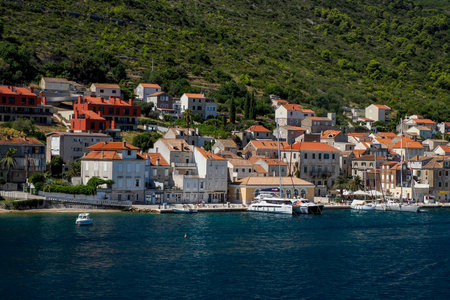 vis island croatia view from the ferry passenger which connects Split and Vis