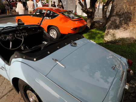 SANREMO, ITALY - OCTOBER 15 2023 - Historical Automobile Revival of the Circuit of Ospedaletti a competition in the streets of Ospedalettiのeditorial素材