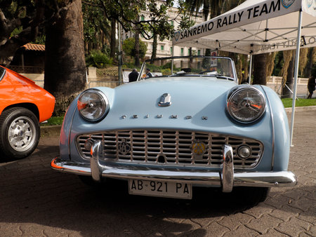 SANREMO, ITALY - OCTOBER 15 2023 - Historical Automobile Revival of the Circuit of Ospedaletti a competition in the streets of Ospedalettiのeditorial素材