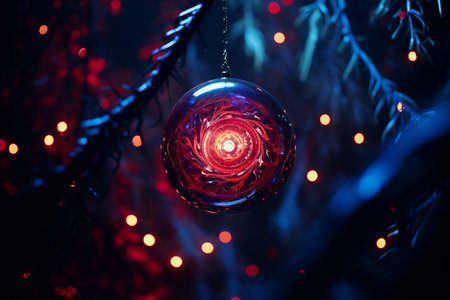 A Christmas tree Subjective view from ball point of view, depths of fieldの素材