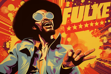 Fulke imaginary character We want the funk 70 seventies retro poster style illustration got to have the funkの素材