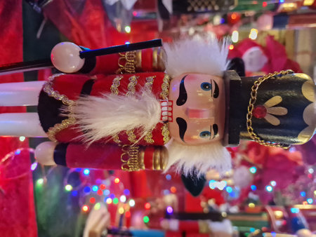christmas decoration santa village detail close up