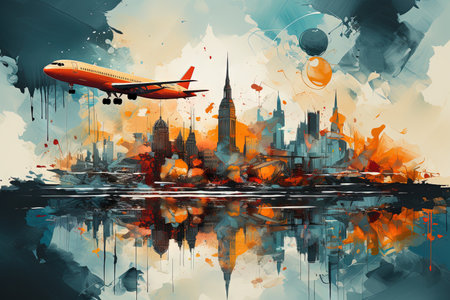 Global tourism world international day, abstract illustrationの素材