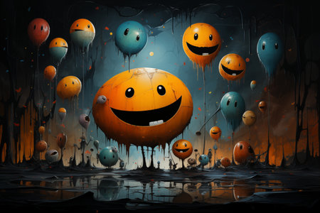 Happiness world international day, abstract illustrationの素材