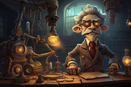 A Cartoon lawyer character Steampunk, illustrationの素材