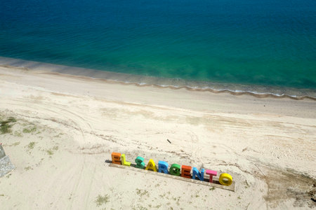 el sargento beach la ventana baja california sur mexico aerial view panorama landscapeの写真素材