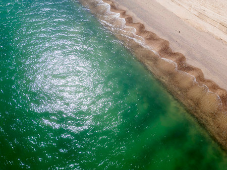 el sargento beach la ventana baja california sur mexico aerial view panorama landscapeの写真素材