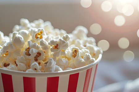 popcorn in red striped cup, detailの素材