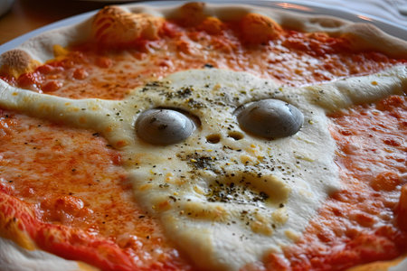 An Alien shape made pizza Illustrationの素材
