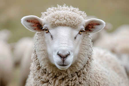 A Sheep Therapist Offering Woolly Wisdom Sessions: a wise sheep providing therapy sessions, surrounded by a cozy flock, offering comfort and woolly wisdomの素材