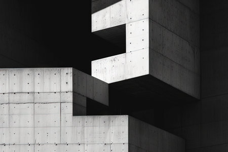 A cubic modern brutalism architecture illustrationの素材