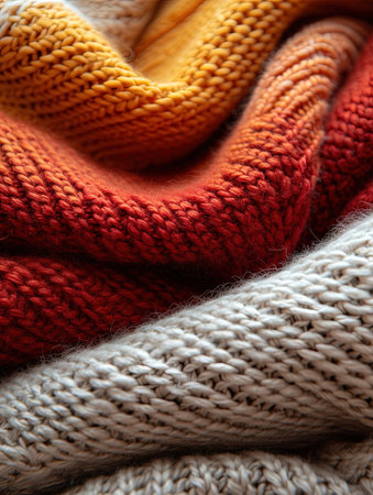 A closeup image of several colors of colorful clothesの素材