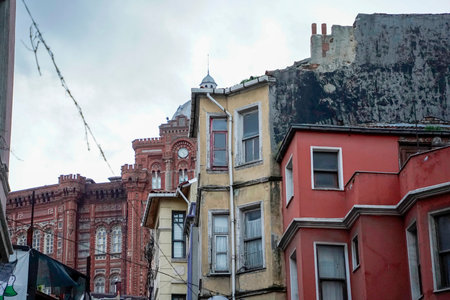 Old buildings in Fener district, Istanbul Turkeyの写真素材