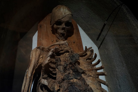 ISTANBUL, TURKEY - JANUARY 7 2024 - Istanbul Archaeological Museum. mummy