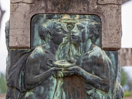 FLORENCE, ITALY - MARCH 23 2024: The monumental Cemetery of the "Porte Sante" next to the Basilica of San Miniato al Monte (St. Minias on the Mountain), in Florence, Tuscany, Italyのeditorial素材