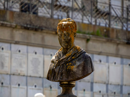 FLORENCE, ITALY - MARCH 23 2024: The monumental Cemetery of the "Porte Sante" next to the Basilica of San Miniato al Monte (St. Minias on the Mountain), in Florence, Tuscany, Italyのeditorial素材