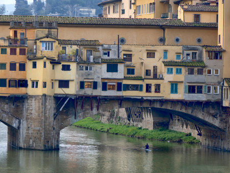 The Ponte Vecchio, Florence, Italy viewの写真素材