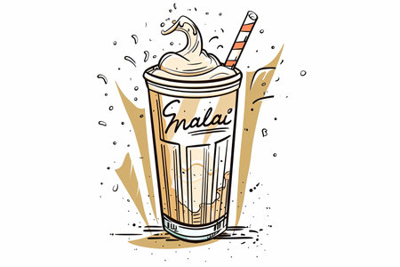 A milk shake vector illustration retro styleのイラスト素材