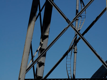 Porto an Unusual view of Luis I Bridge over Douro River, Portugal