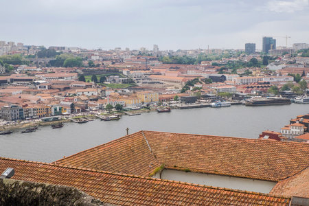 Calem Porto old town street view building, portugal view from luis bridge.の写真素材
