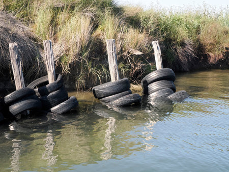 The Aveiro lagoon Ria de Aveiro located on the Atlantic coast of Portugal.の写真素材
