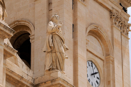 basilica dome Noto small town baroque building detail Sicily, Italyの写真素材