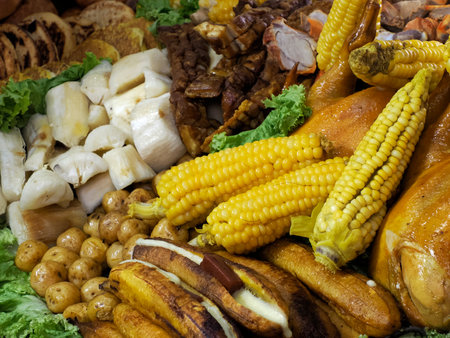 typical traditional colombia street food mealの写真素材