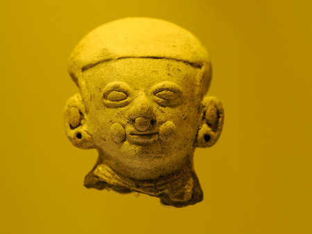 BOGOTA, COLOMBIA - JULY 3, 2024: Superb ceramic pottery on display in the Museo del Oro (Gold...