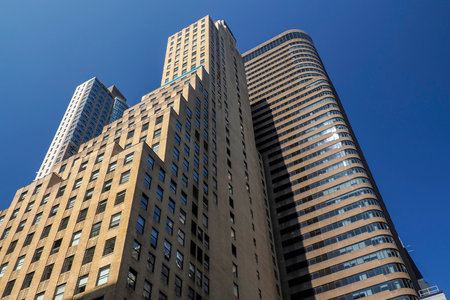 famous new york manhattan skyscrapers building detailの写真素材