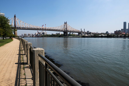 The Ravenswood generating station new york city queens view from Roosevelt islandの写真素材