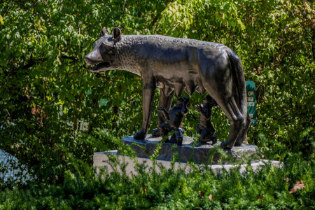 The Cincinnati wolf statue was gifted by the people of Rome, Italy, to Cincinnati in commemoration of the Roman patrician and leader Cincinnatus, for whom Cincinnati is named.の写真素材