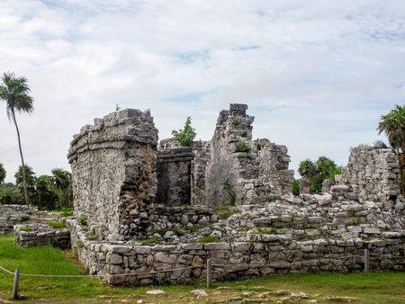 Tulum maya historical archaeological site ruins yucatan mexicoの写真素材
