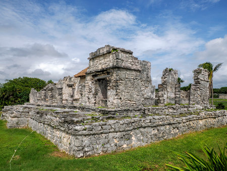 Tulum maya historical archaeological site ruins yucatan mexicoの写真素材