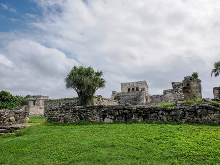 Tulum maya historical archaeological site ruins yucatan mexicoの写真素材