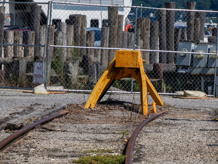 greenport railroad station long island new york panorama detailの写真素材
