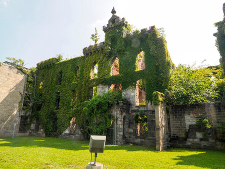 Smallpox Hospital ruins in Roosevelt Island New York Cityの写真素材
