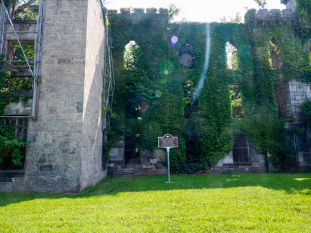 Smallpox Hospital ruins in Roosevelt Island New York Cityの写真素材