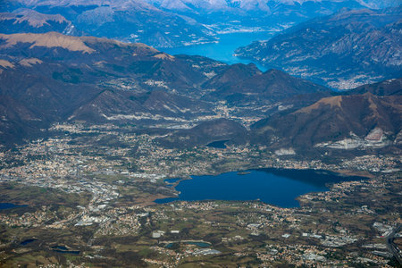 The Maggiore Lake aerial view