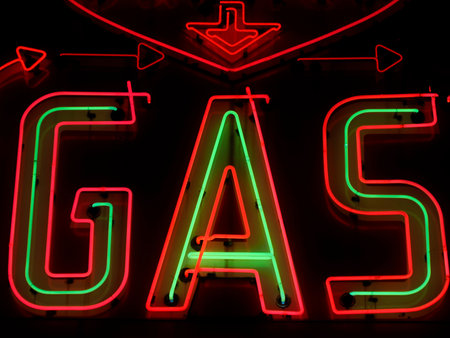 A neon tube detail sign close upの写真素材