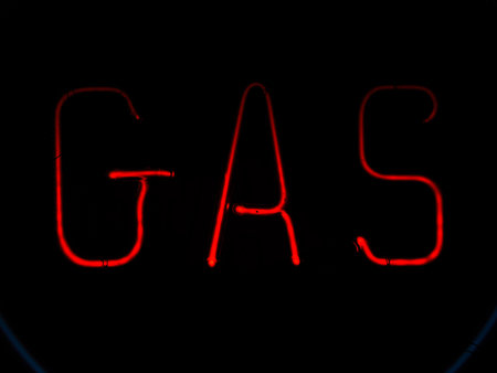 A Gas neon tube detail sign close upの写真素材