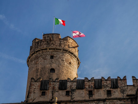castle of buonconsiglio trento medieval town detailの写真素材