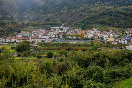 The Sardagna village near Trentoの写真素材