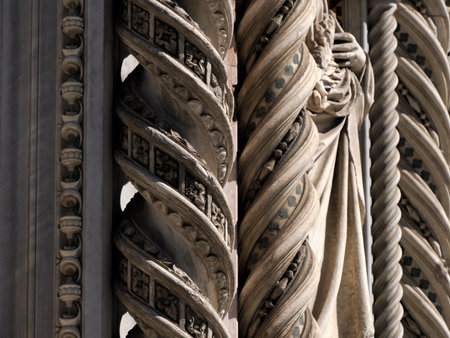 Florence dome church cathedral bas relief sculptures exterior detailの写真素材